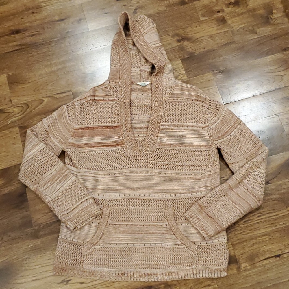 Womens Fossil v neck hooded sweater size M